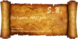Solymos Máté névjegykártya